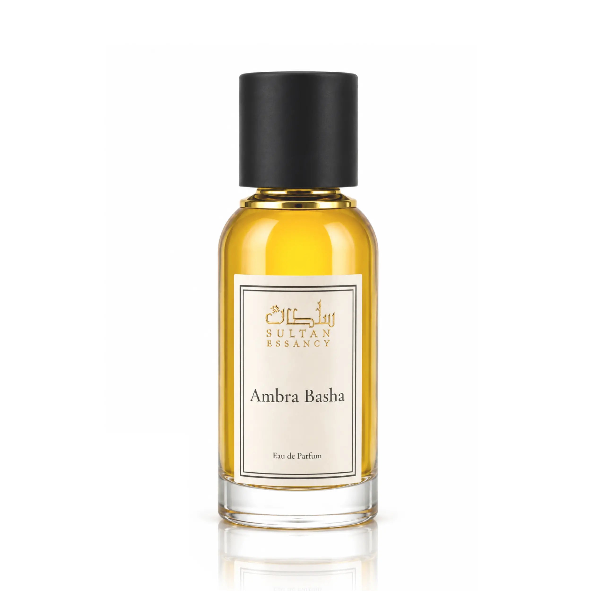 Sultan Essancy Ambra Basha Eau de Parfum Flakon, dunkler Unisexduft mit Rum, Amaretto, schwarzer Johannisbeere, Amberholz, Patchouli, Sandelholz und Vanille als Duftzwilling und Dupe.