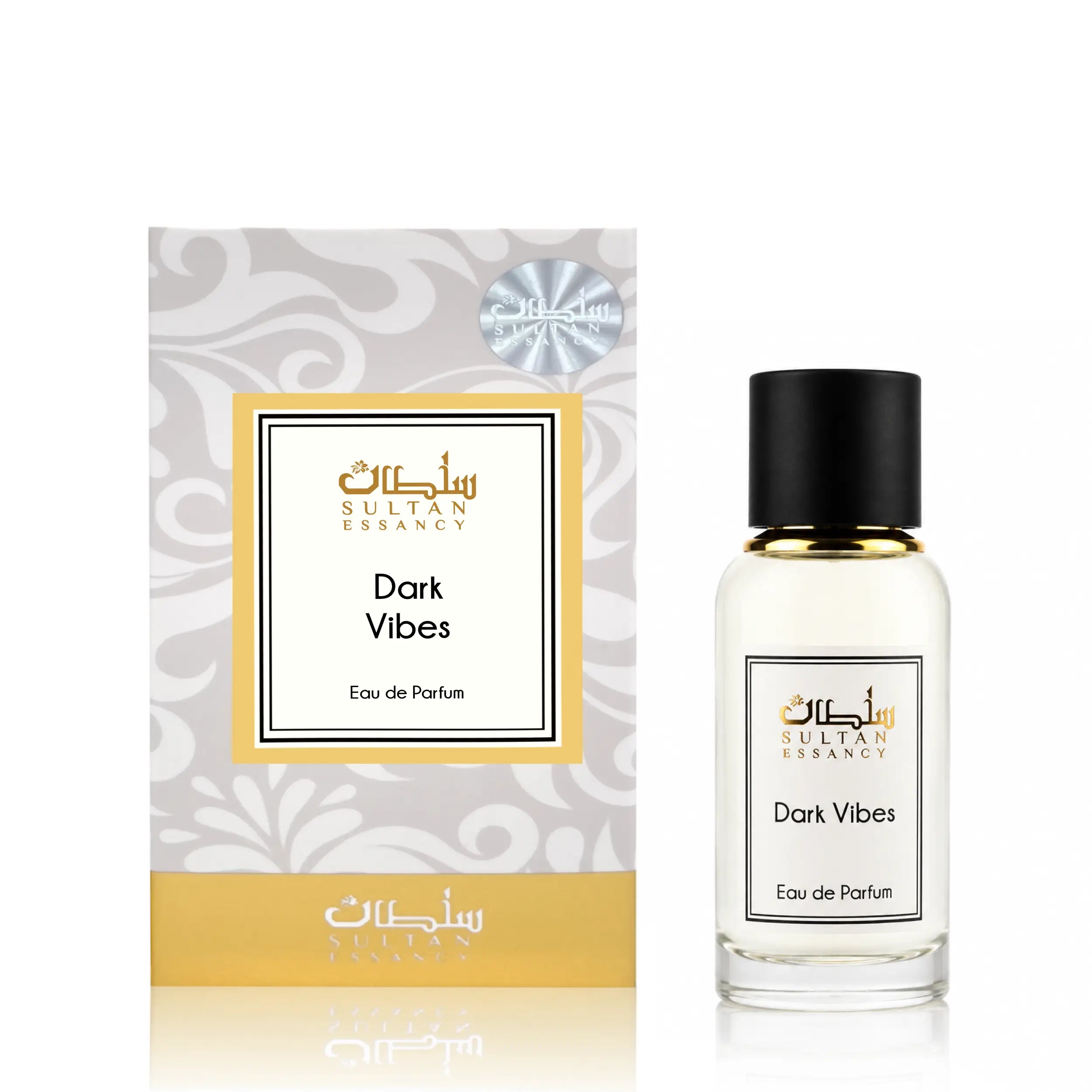 Sultan Essancy Dark Vibes Eau de Parfum Herrenparfum mit Flakon und Duftbox in eleganter Premium-Produktinszenierung