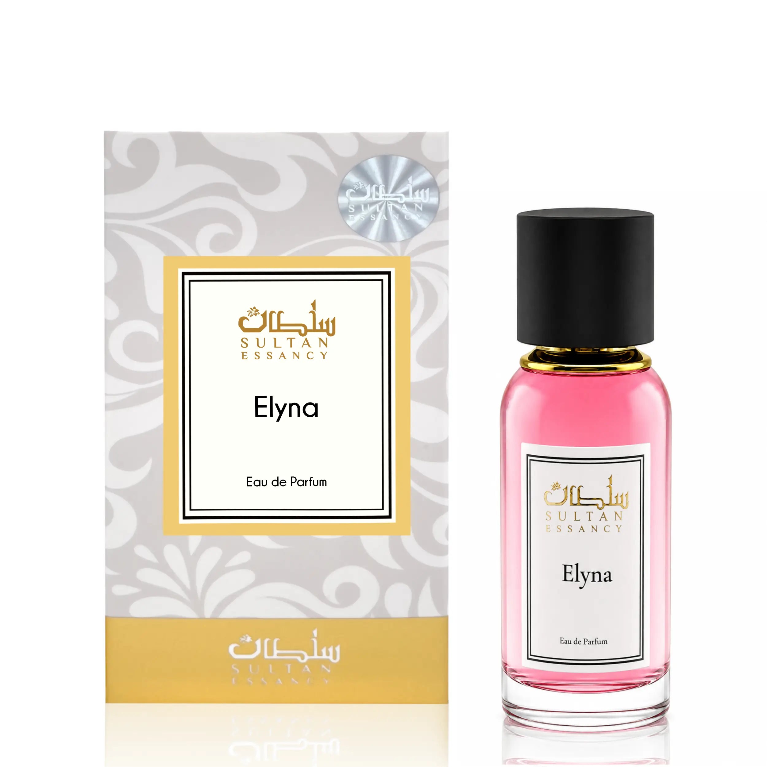 Sultan Essancy Elyna Eau de Parfum mit Box und Flakon, femininer Passionsfrucht-Vanille-Duft, tropisch-fruchtiger Dupe und Duftzwilling mit Frangipani, Zitrusfrische, Madagaskar-Vanille und goldener Amber-Wärme – Oriental-Style.