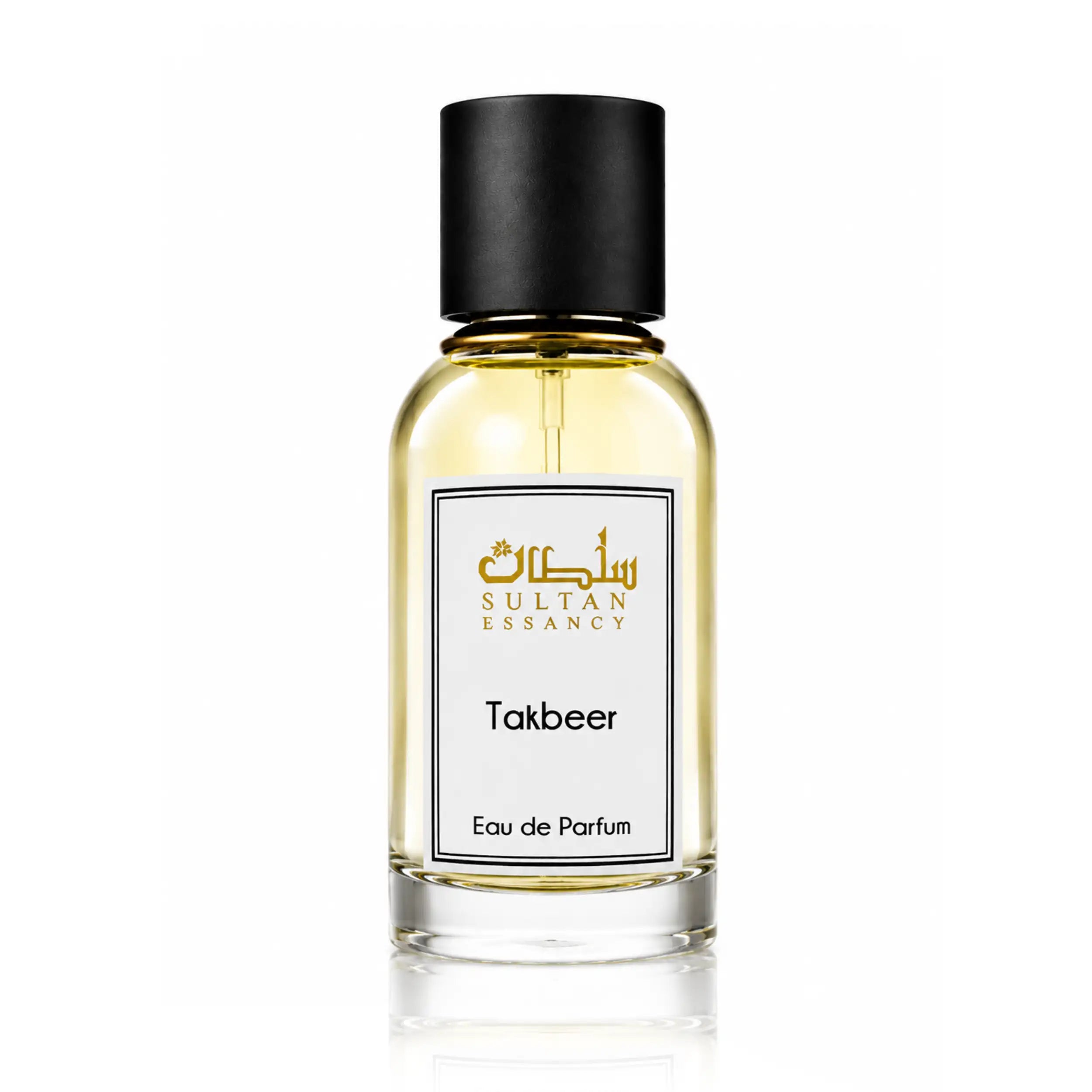 Takbeer Eau de Parfum für Damen von Sultan Essancy im transparenten Glasflakon mit schwarzem Deckel
