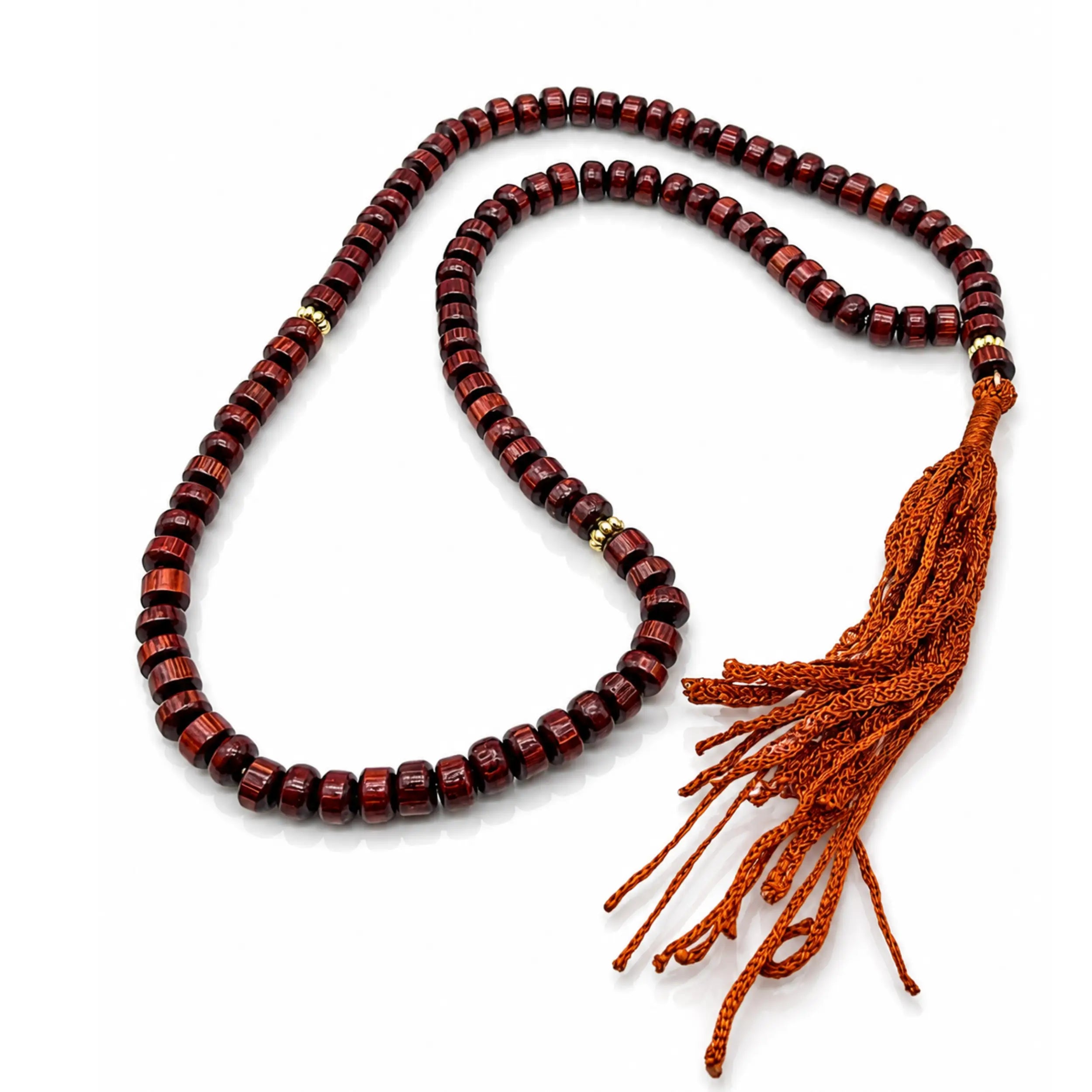 Misbaha Tasbih Prayer Beads - Wooden Brown-Red
