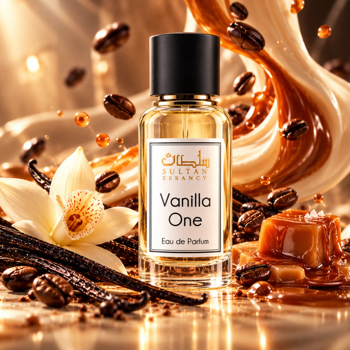 Duftbild mit Vanilla One Gourmand Parfüm für Damen mit Vanilel, Karamell udn Capuccino