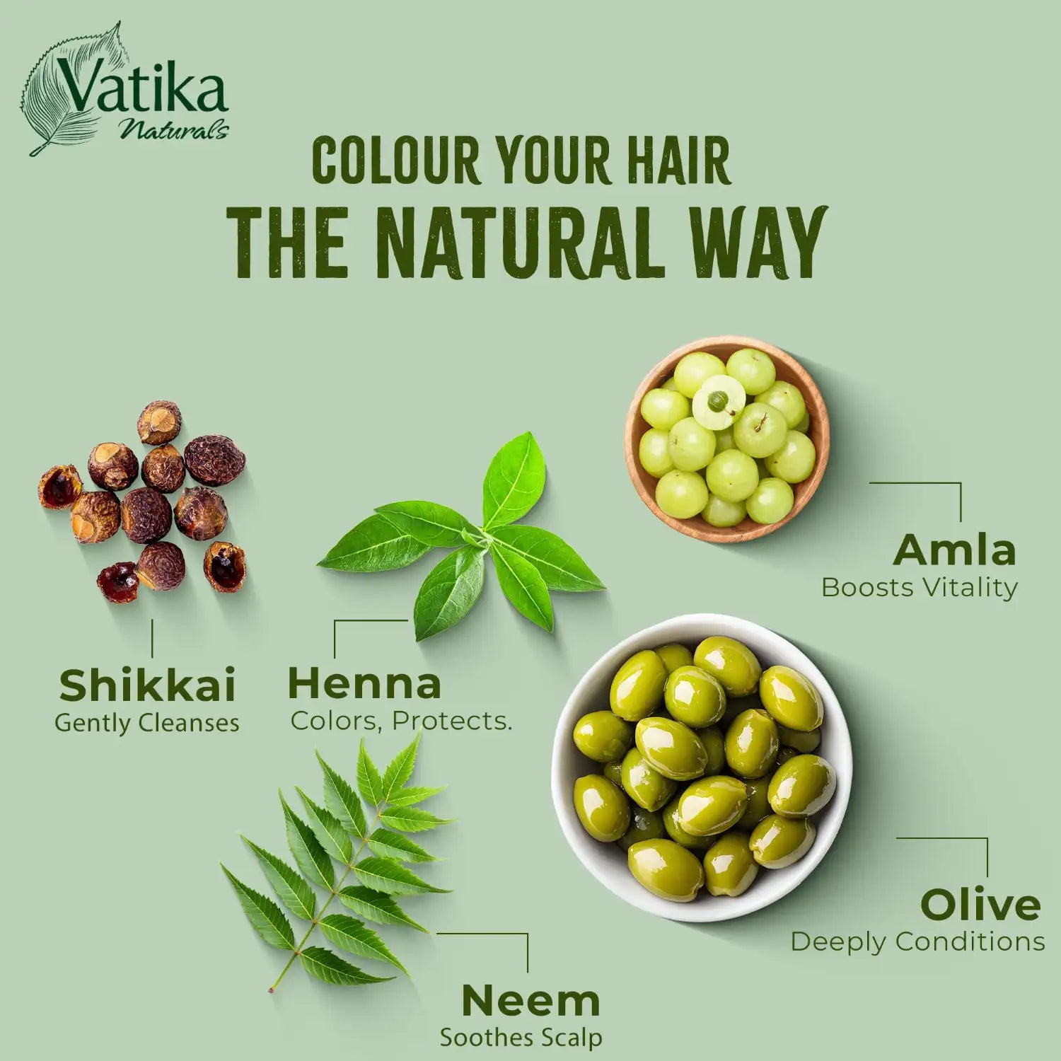 Vatika Henna Haarfarbe Dunkelbraun 60g Vatika | Oriental-Style