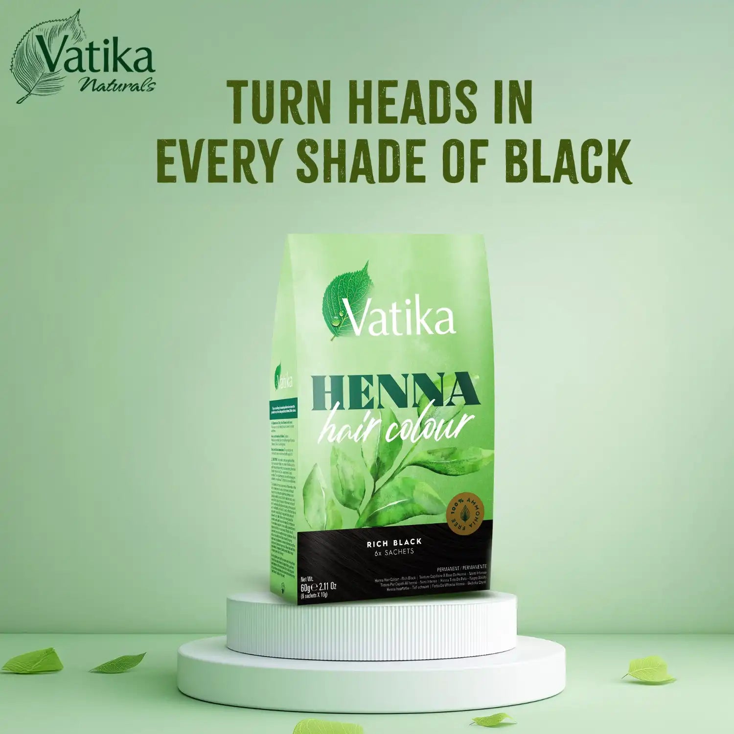 Vatika Henna Haarfarbe Rich Black - Sattes Schwarz 60g Vatika | Oriental-Style