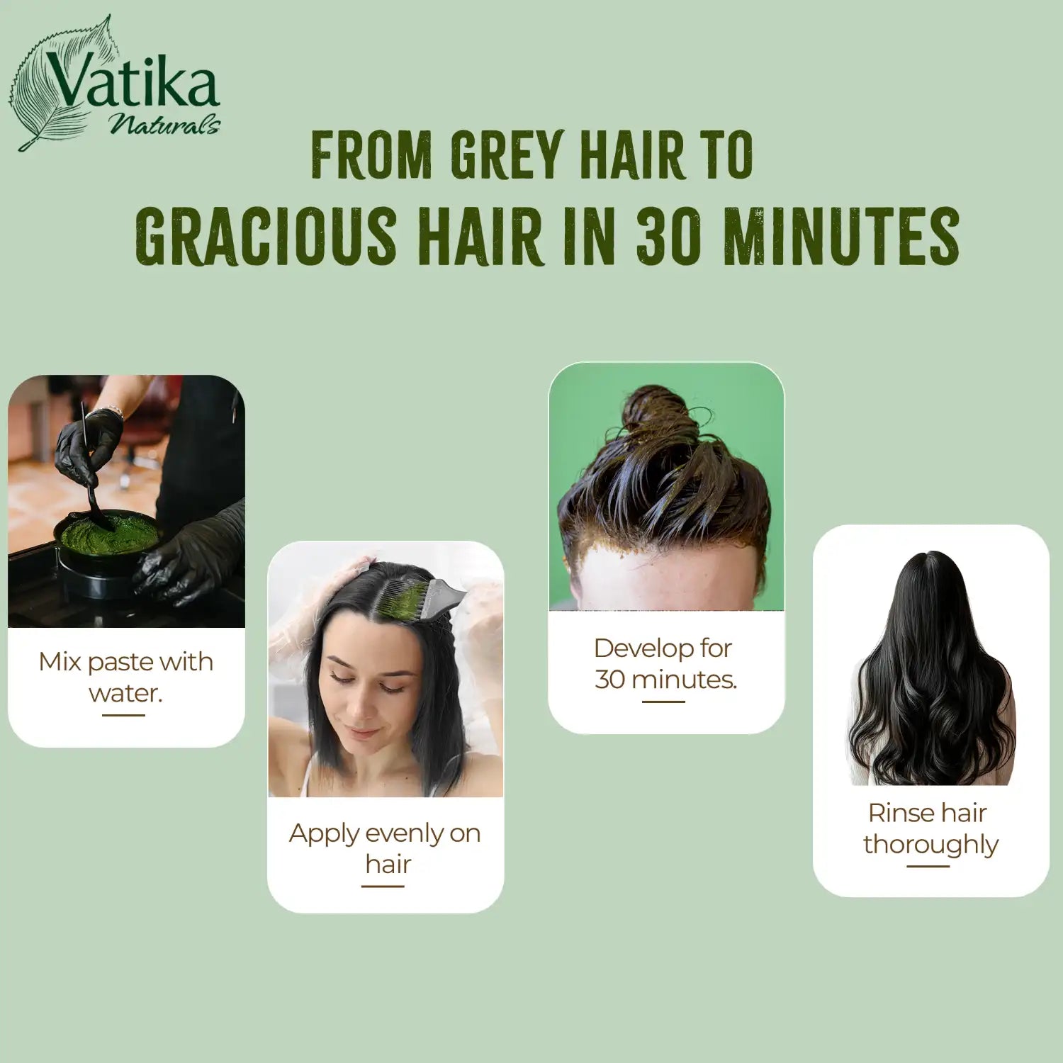 Vatika Henna Hair Colour Haarfarbe - Naturbraun mit Mandeln 60g Vatika | Oriental-Style