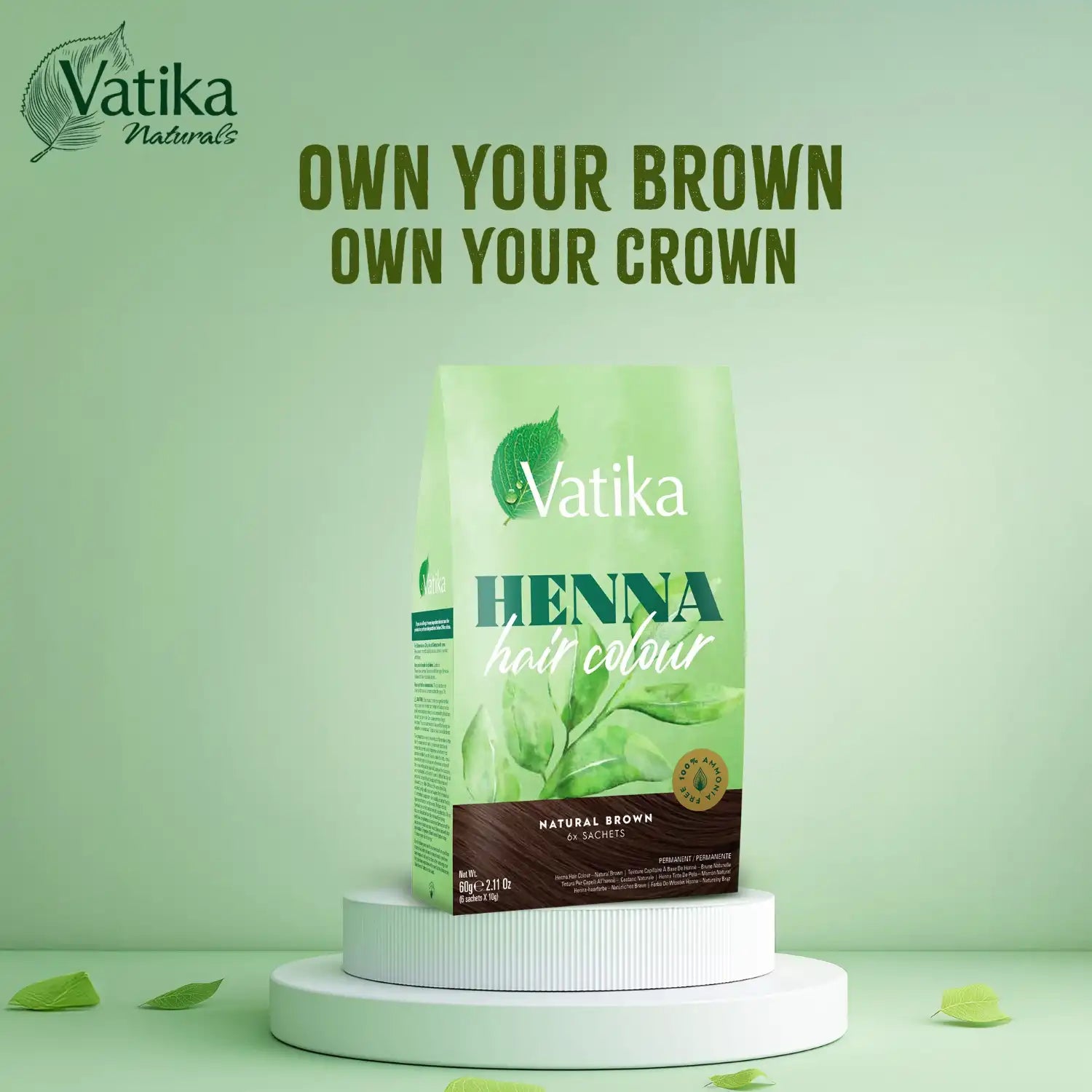 Vatika Henna Hair Colour Haarfarbe - Naturbraun mit Mandeln 60g Vatika | Oriental-Style