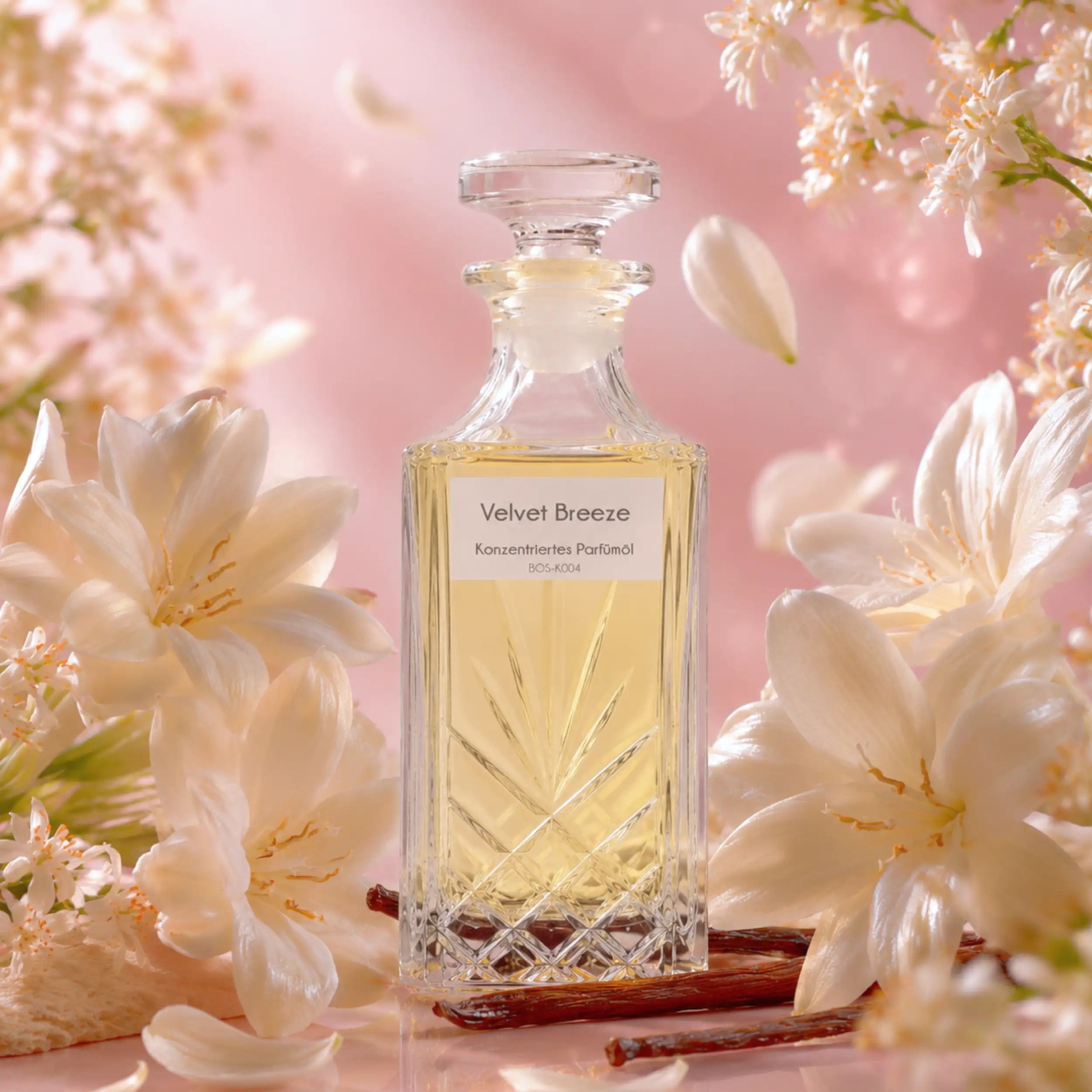 Velvet Breeze Parfümöl in rosa Duftszene mit Tuberose, Orangenblüte, Jasmin und Vanille – leichte Alternative zu My Way für Damen