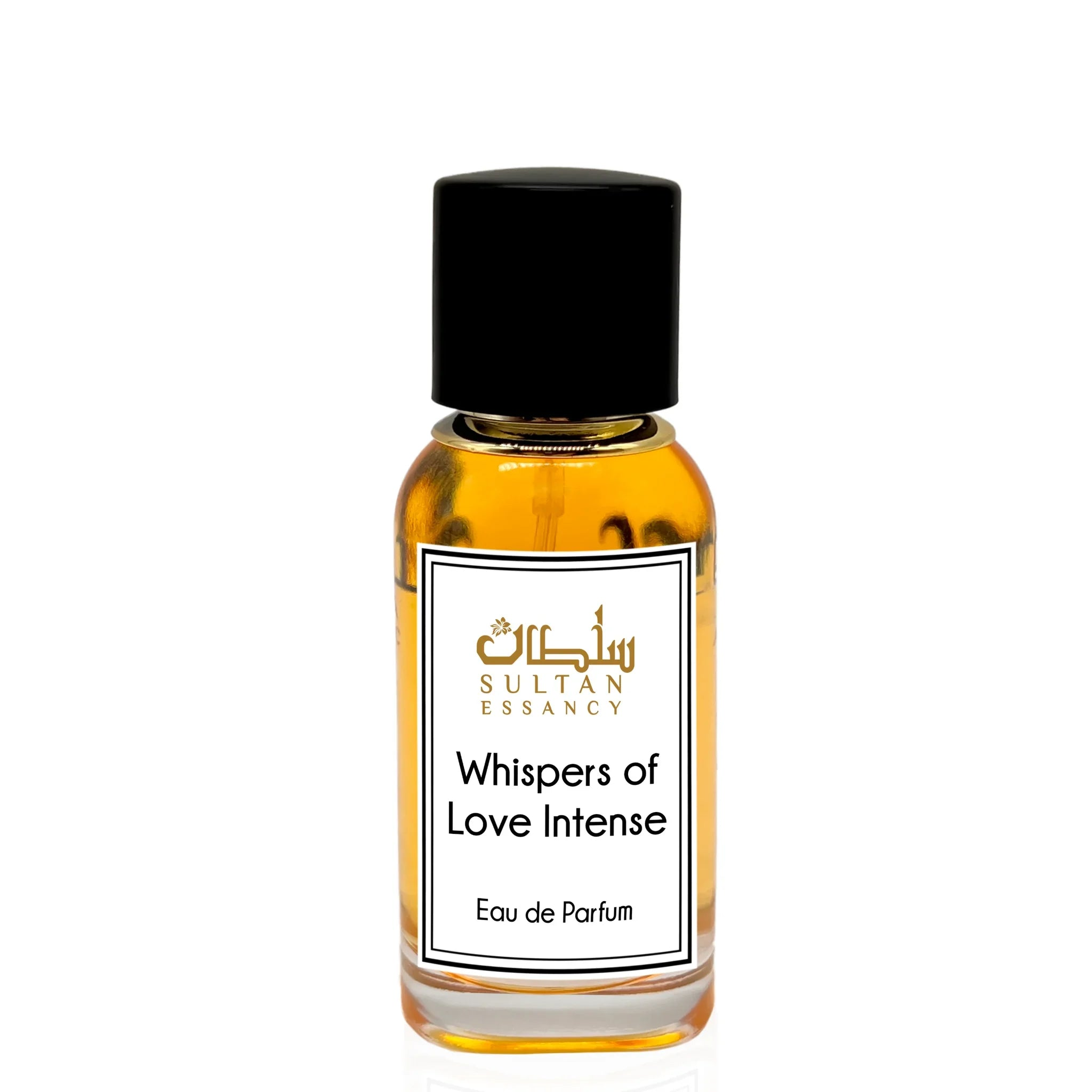Whispers of Love Intense perfume bottle by Sultan Essancy on a white background